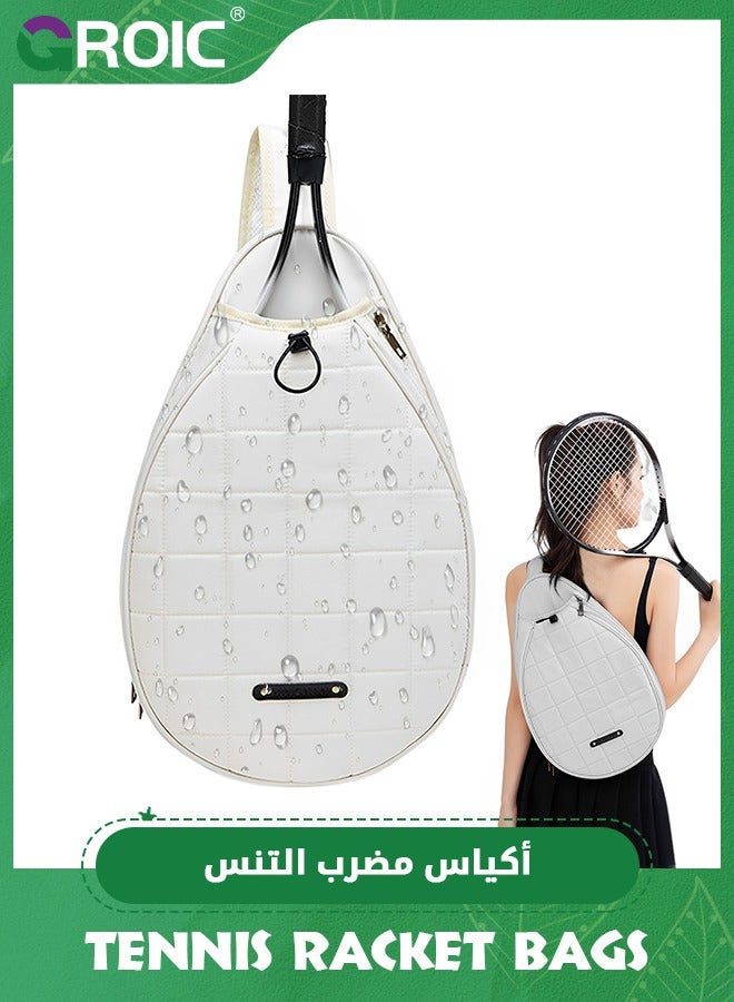 GROIC Tennis Crossbody Bag Chest Shoulder Purse,Water Resistant Padded Quilted Sling Bag for Tennis Racket, Pickleball Paddles, Badminton Racquet - Image 1