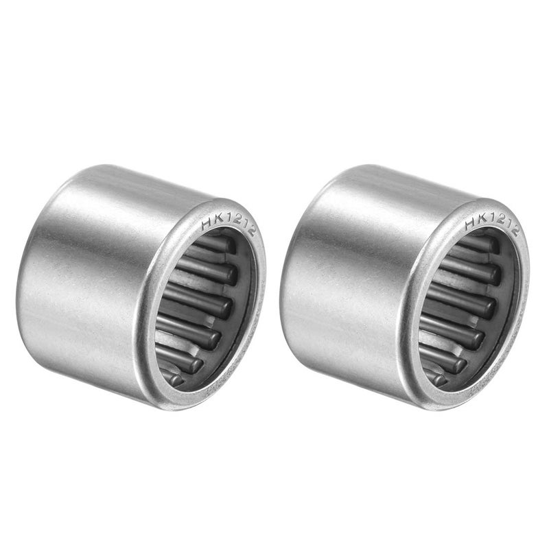 uxcell HK1212 Needle Roller Bearings 12mm Bore 18mm OD 12mm Width Chrome Steel Open End 2pcs - Image 1