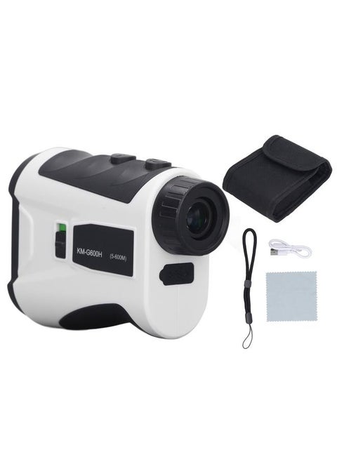 600m Range Finder with Slope Switch High Accuracy Portable Rechargeable Laser Distance Single Barrel Range Finder for Professional Golfers White