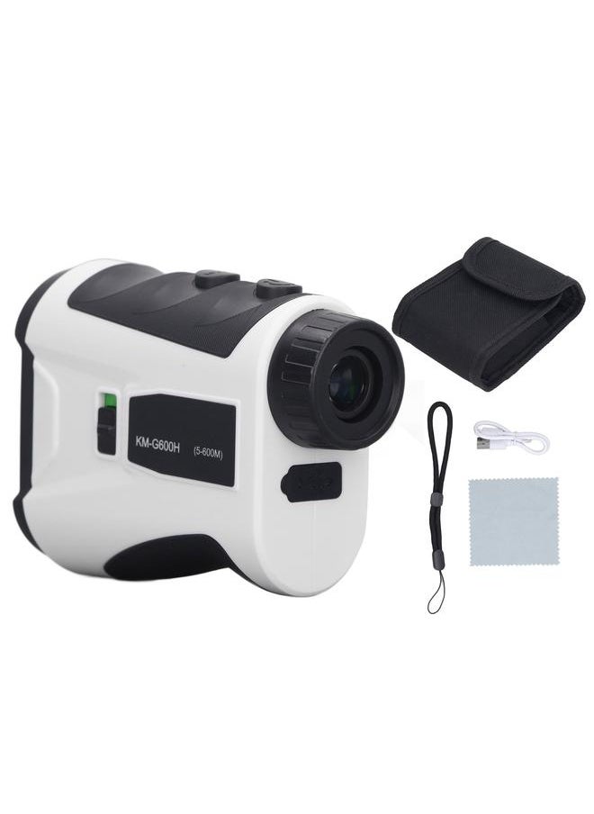 Thoraya 600m Range Finder with Slope Switch High Accuracy Portable Rechargeable Laser Distance Single Barrel Range Finder for Professional Golfers White  - Image 1