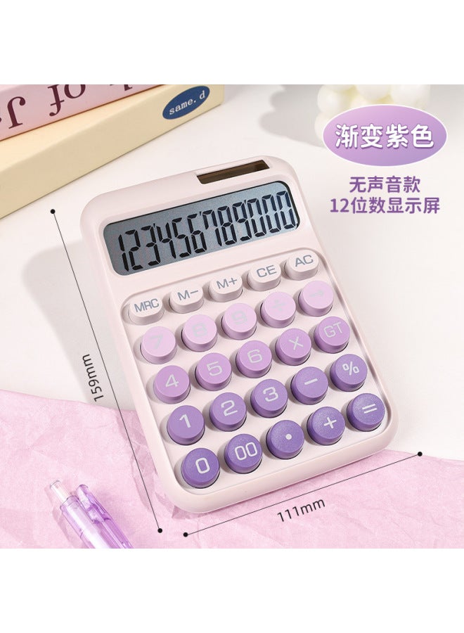 Creative Gradient High-aesthetic Calculator With Dual Power Large Keys For Student And Office Use Desktop Calculator - Image 1