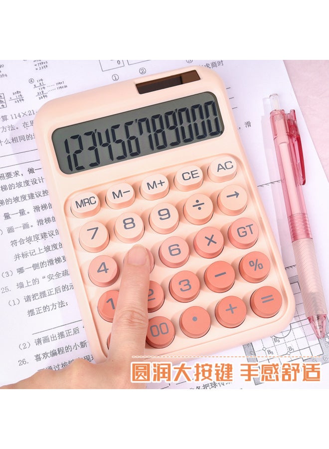 Creative Gradient High-aesthetic Calculator With Dual Power Large Keys For Student And Office Use Desktop Calculator - Image 3