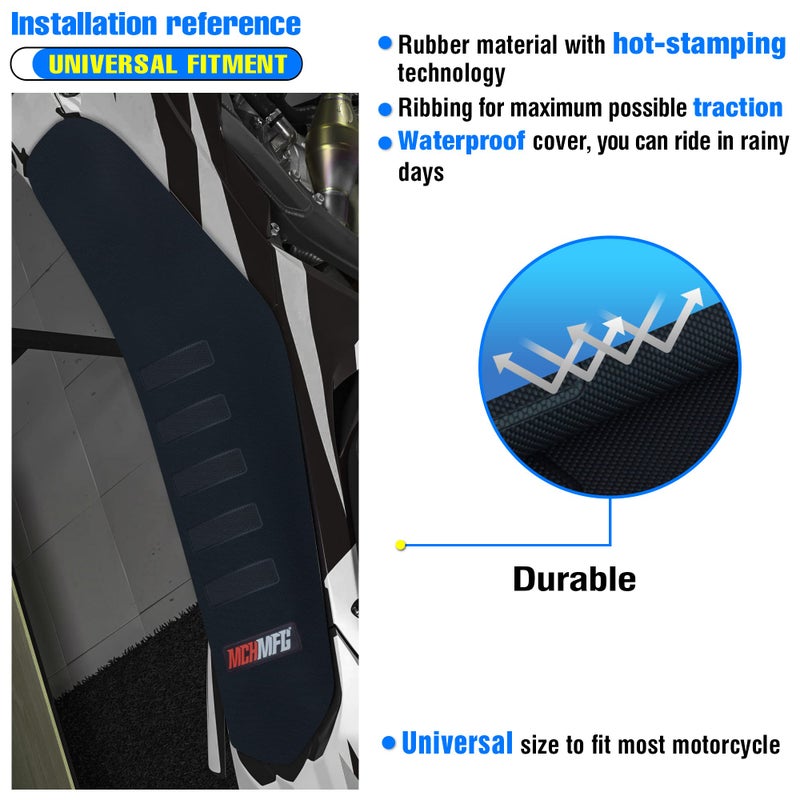 MCHMFG غطاء مقعد ناعم عالمي من MCHMFG لجميع دراجات الدirt والدراجات النارية MX Cross Enduro (أسود) - Image 5