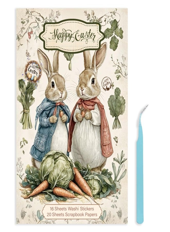 PRSTINCOL Easter Sticker Book 36 Sheets 235 Pcs, Easter Eggs Bunny Rabbit Stickers for Teens Adults, Cute Easter Holiday Stickers for Skateboard, Water Bottles, Scrapbook, Junk Journal, DIY Crafts - Image 1