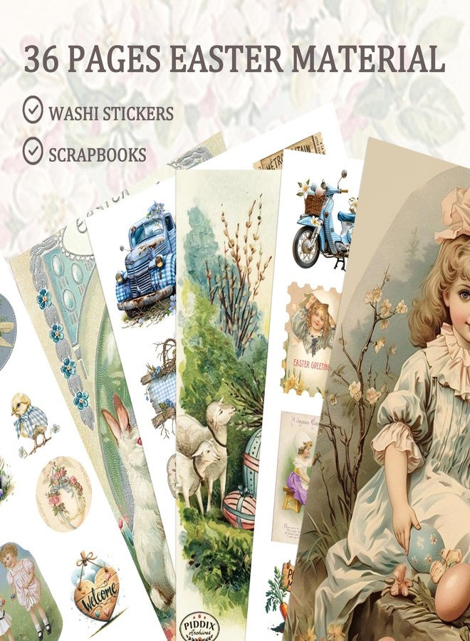 PRSTINCOL Easter Sticker Book 36 Sheets 235 Pcs, Easter Eggs Bunny Rabbit Stickers for Teens Adults, Cute Easter Holiday Stickers for Skateboard, Water Bottles, Scrapbook, Junk Journal, DIY Crafts - Image 2
