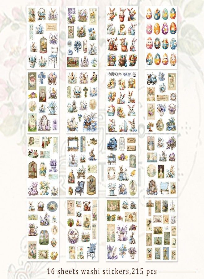 PRSTINCOL Easter Sticker Book 36 Sheets 235 Pcs, Easter Eggs Bunny Rabbit Stickers for Teens Adults, Cute Easter Holiday Stickers for Skateboard, Water Bottles, Scrapbook, Junk Journal, DIY Crafts - Image 4