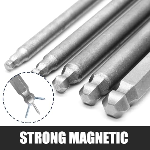 PHITUODA 5 Piece Ball End Hex Screwdriver Bit Set, Hex Shank 1/4 Power Screwdriver Set,4 Inch Length Screwdriver Magnetic Drill Bit Set - Image 4