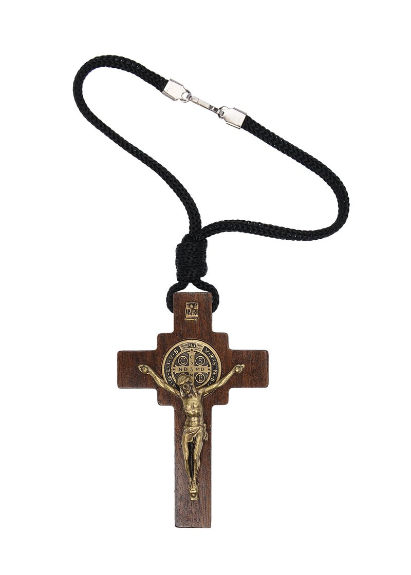 Intercession Car Rearview Mirror Rosary (St Benedict Crucifix) - Image 1