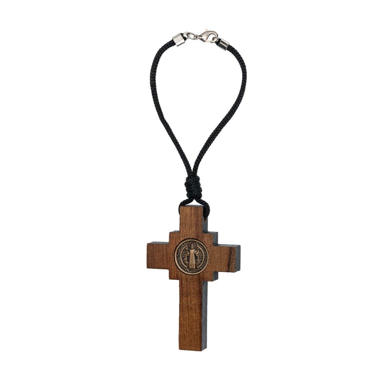 Intercession Car Rearview Mirror Rosary (St Benedict Crucifix) - Image 3