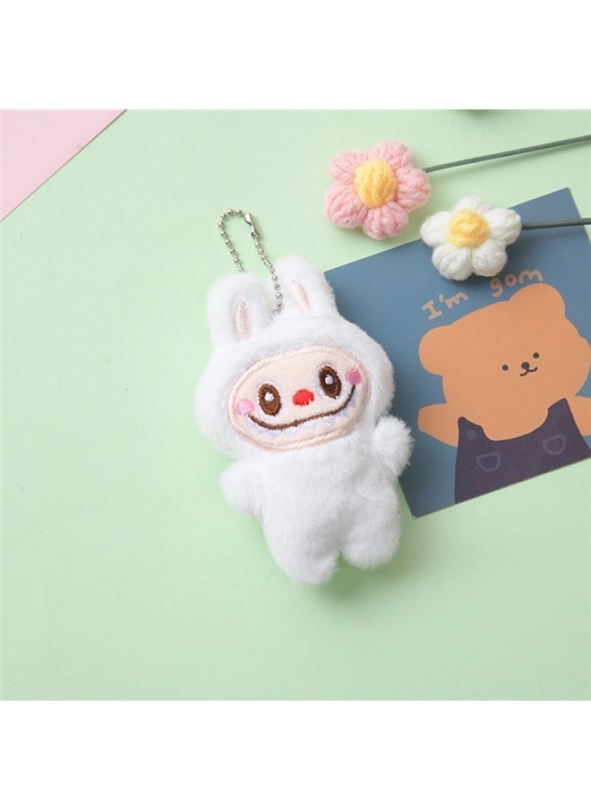 yongsheng Plush Doll with Keychain , Stuffed Doll Cartoon Premium Soft Plush Figure Toy for Ages 3 & Up, White，Keychains Cute Cartoon Keyring Car Key Pendant Women Wallet Pendants  - Image 2