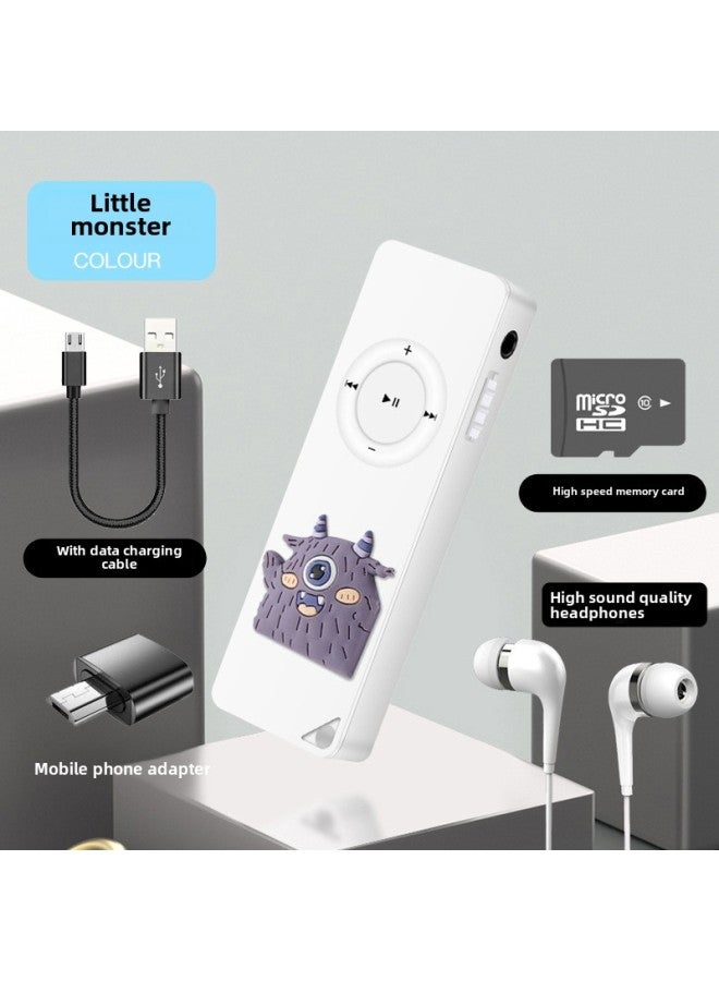 External Mp3 Student Walkman Simple Long Cartoon Sports Card Player With Card Full Set Wholesale-Body Color:Little Monster-Memory Capacity:8GB (Host + Ear + Memory Card + OTG + Lanyard) - Image 1