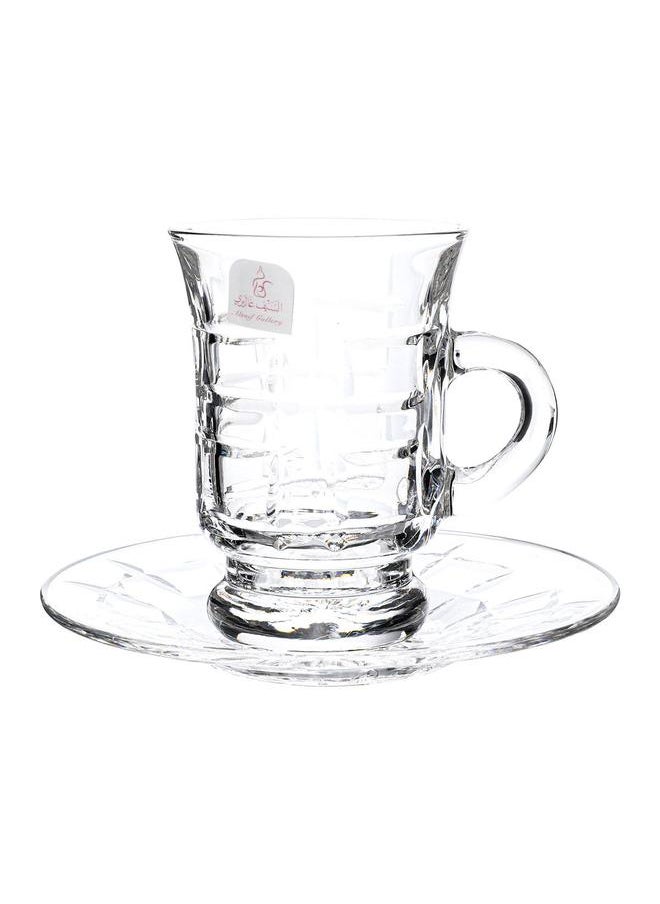Alsaif Crystal Serving Set And Cups 18 Pieces Clear  - Image 1