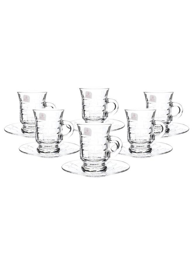 Alsaif Crystal Serving Set And Cups 18 Pieces Clear  - Image 4