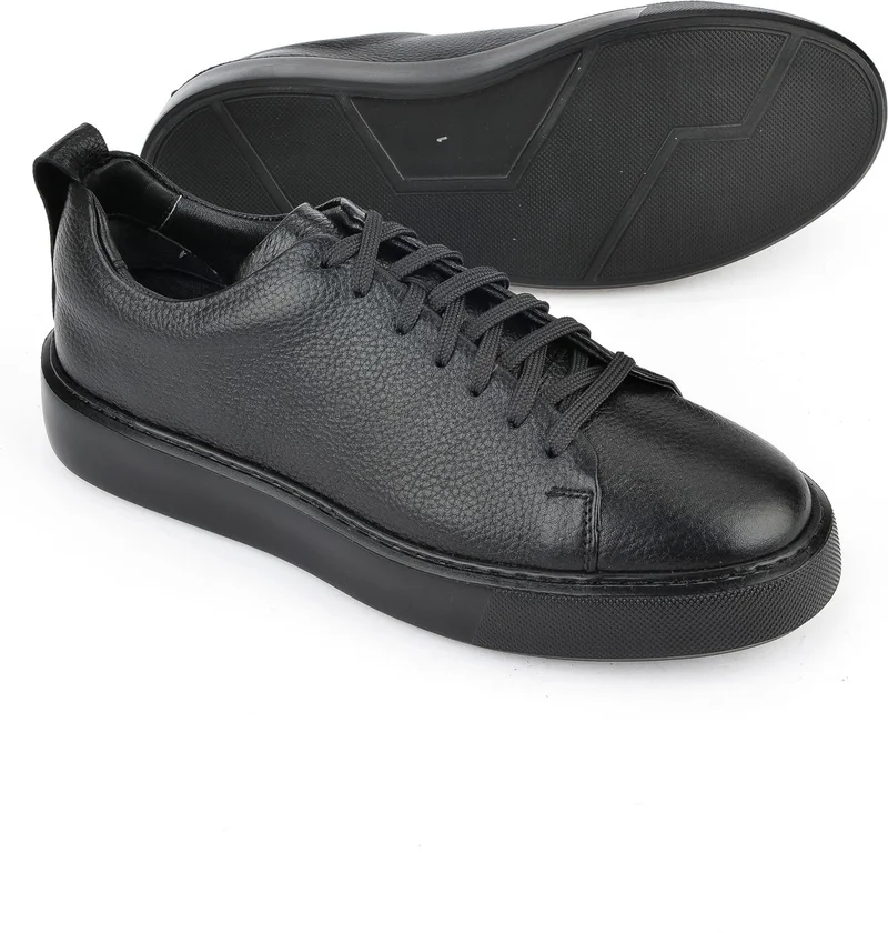 Ziya , Men's Genuine Leather Sneakers 1511026Z875Y Black