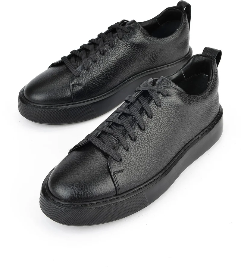 Ziya , Men's Genuine Leather Sneakers 1511026Z875Y Black