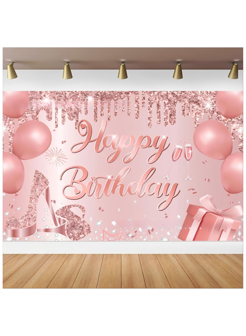 Pink High Heels Gift Glitter Sequins Birthday Party Background Cloth Tapestry Tapestry Decoration Background Cloth - Image 1