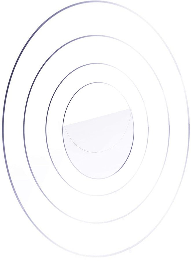 BetterJonny 4Pcs Acrylic Cake Boards, BetterJonny Clear Circle Base Round Plastic Disc for Cake Dessert Candy or DIY Craft(10/15/20/25cm) - Image 1