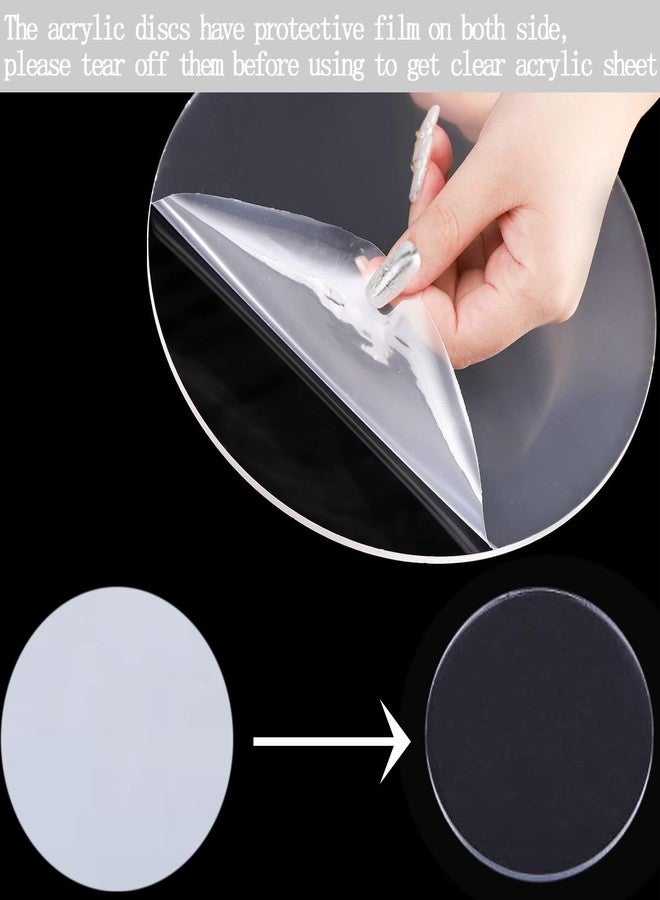 BetterJonny 4Pcs Acrylic Cake Boards, BetterJonny Clear Circle Base Round Plastic Disc for Cake Dessert Candy or DIY Craft(10/15/20/25cm) - Image 2