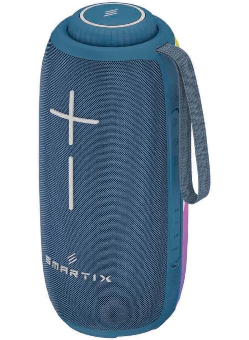 Smartix SoundPod Up Portable Bluetooth Speaker, IPX5 Water Resistant, 10 Meters Transmission, Bluetooth V5.3, Dual Pairing, RGB Light, Support SD Card, AUX, FM Radio (Tower RGB, Blue) - Image 3