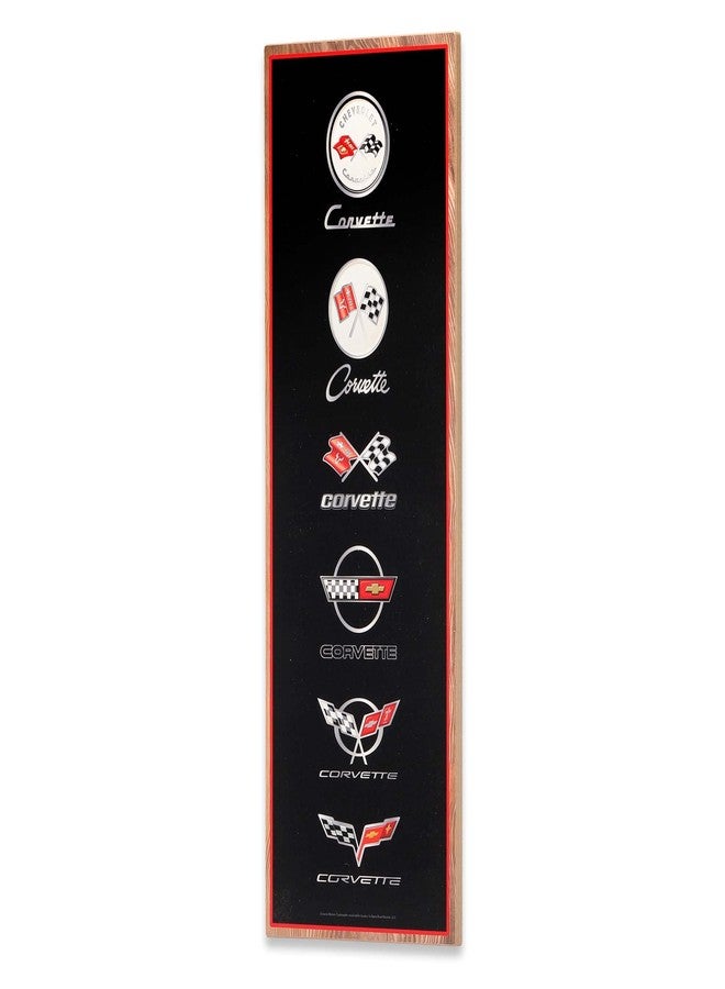 Open Road Brands Chevrolet Corvette Logo Evolution Vertical Wood Wall Decor - Large Corvette Wall Art for Man Cave or Garage - Image 2
