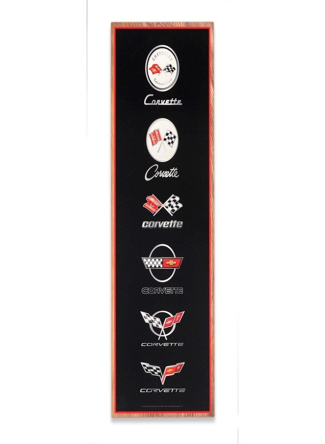 Open Road Brands Chevrolet Corvette Logo Evolution Vertical Wood Wall Decor - Large Corvette Wall Art for Man Cave or Garage - Image 1