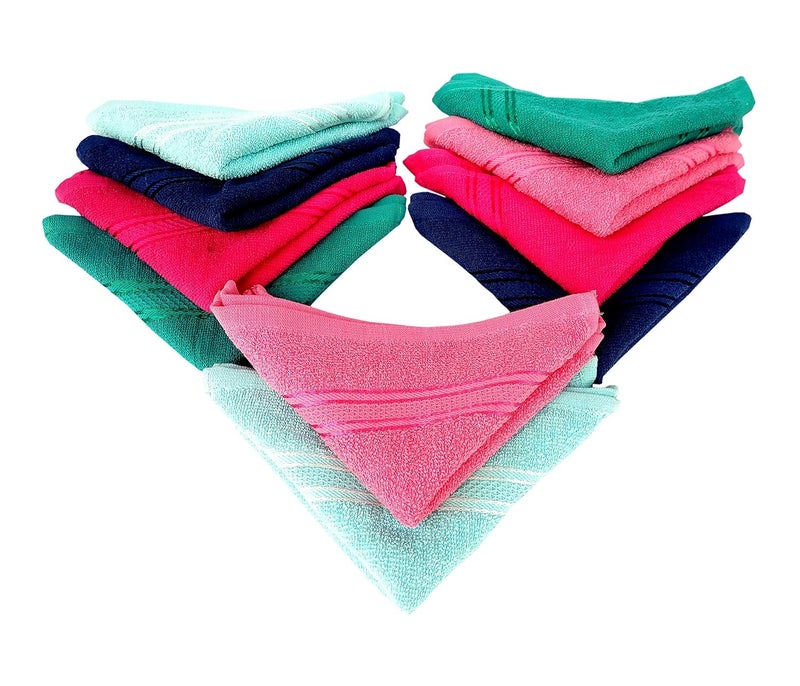 Space Fly Space Fly SILVERLINE Love Touch Very Soft Fresh Loom 300 GSM 100 Cotton Face Towel Hanky for Men Face Towel for Women Towel Handkerchiefs for Women Baby face Towels Newborn 10 Pieces - Image 2