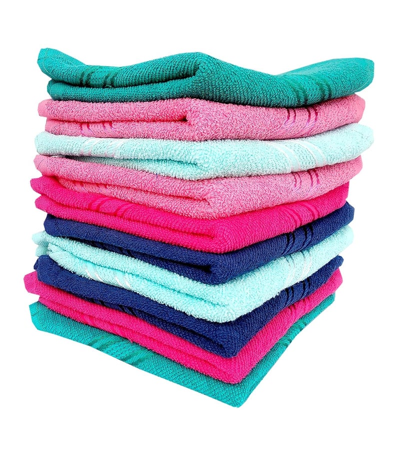 Space Fly Space Fly SILVERLINE Love Touch Very Soft Fresh Loom 300 GSM 100 Cotton Face Towel Hanky for Men Face Towel for Women Towel Handkerchiefs for Women Baby face Towels Newborn 10 Pieces - Image 1