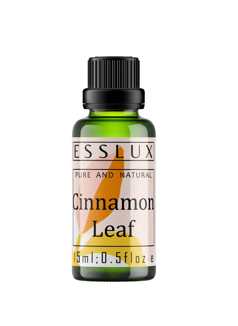 ESSLUX Esslux Cinnamon Leaf Essential Oil - 100% Pure Natural Cinnamon Oil for Diffuser, Skin & Aromatherapy | Warm, Spicy Aroma Perfect for Candle & Soap Making - Therapeutic Grade - 15 ML  - Image 1