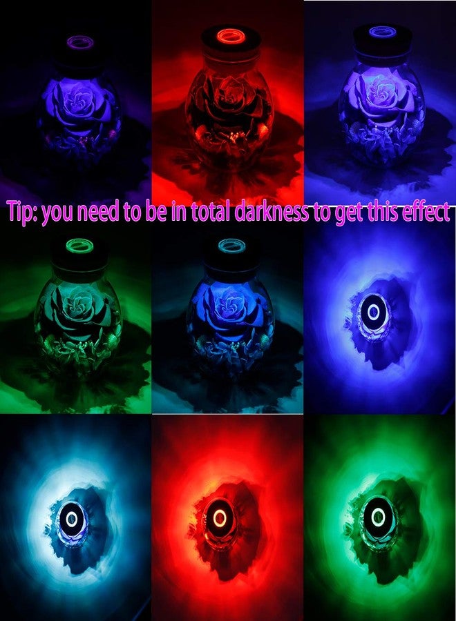 roliys Preserved Real Roses with Colorful Mood Light Wishing Bottle, Eternal Rose，Never Withered Flowers, Table Decor,Christmas Anniversary Valentine's, Blue 4.3inch, 1pcs - Image 5