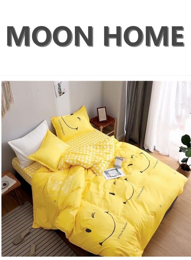 King/Queen/Single size Soft and Breathable Microfiber Hypoallergenic Beautiful Design Duvet Cover Set ,set includes 1 Comforter Cover, 1 Fitted Bedsheet, 4 Pillowcases