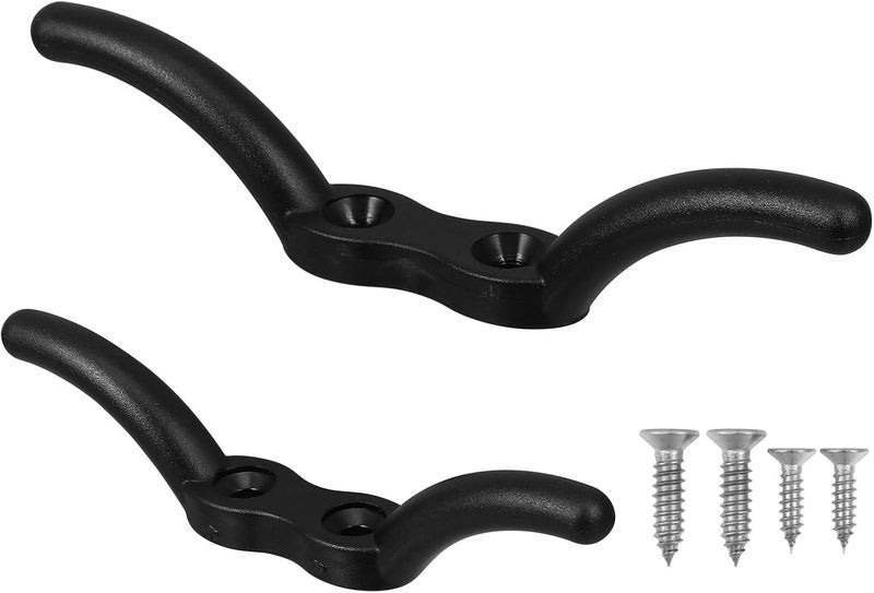 2 Pcs Nylon Flagpole Cleat Hook Rope Fixing Set 113mm 152mm Sturdy Outdoor Flagpole Hardware for Patio and Lawn - Image 1