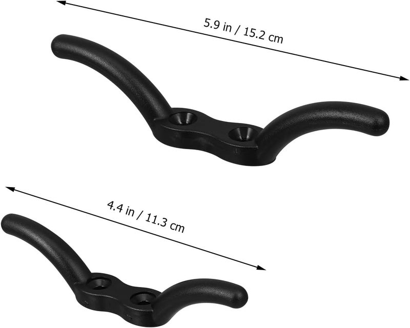 2 Pcs Nylon Flagpole Cleat Hook Rope Fixing Set 113mm 152mm Sturdy Outdoor Flagpole Hardware for Patio and Lawn - Image 2