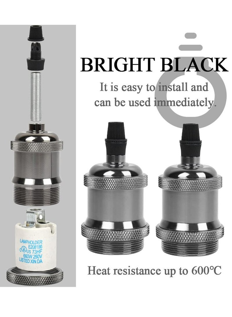 KASTWAVE E26/E27 Pendant Light Fitting, 6 Pack Vintage Pendant Light Fitting, Retro Industrial Style E26/E27 Lamp Holder, Fitting Kit for DIY Suspension Chandeliers Modern Hanging Lampe - Image 4