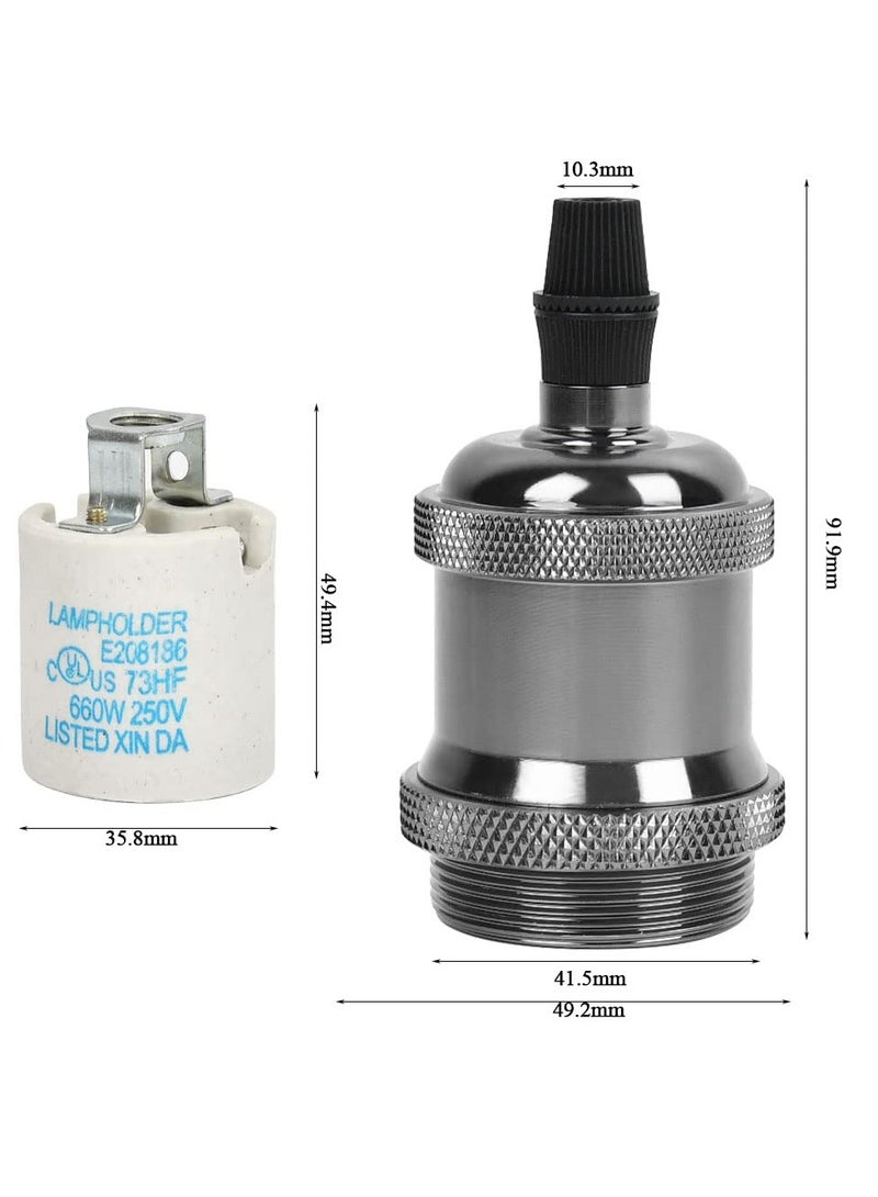 KASTWAVE E26/E27 Pendant Light Fitting, 6 Pack Vintage Pendant Light Fitting, Retro Industrial Style E26/E27 Lamp Holder, Fitting Kit for DIY Suspension Chandeliers Modern Hanging Lampe - Image 3