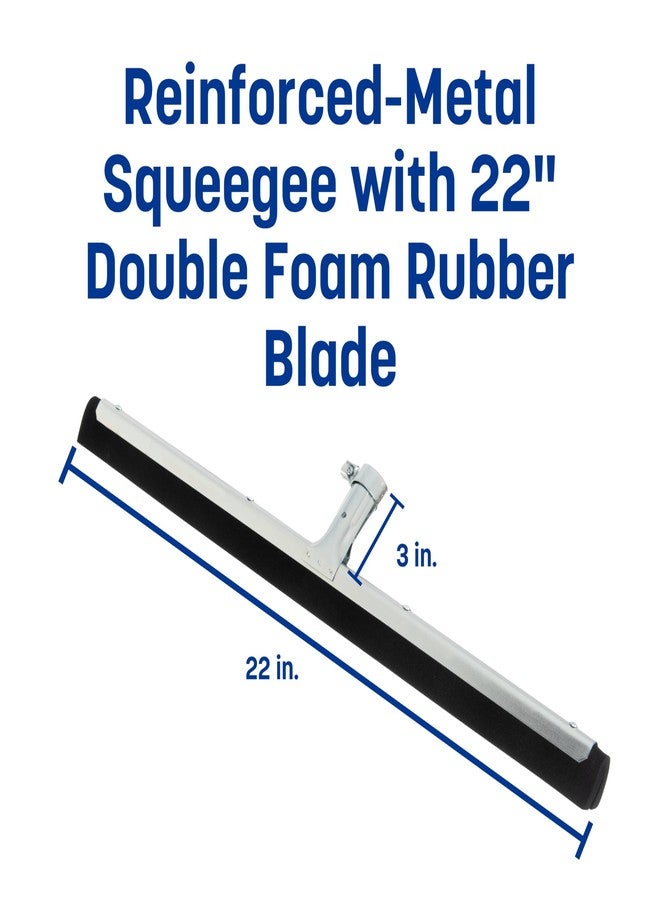 SPARTA Flo-Pac Double Foam Floor Rubber Squeegee Window Squeegee with Heavy Duty Steel Frame for Floor, Bathroom, Kitchen, Concrete, Tile, Garage, Commercial Use, 22 Inches, Black - Image 3