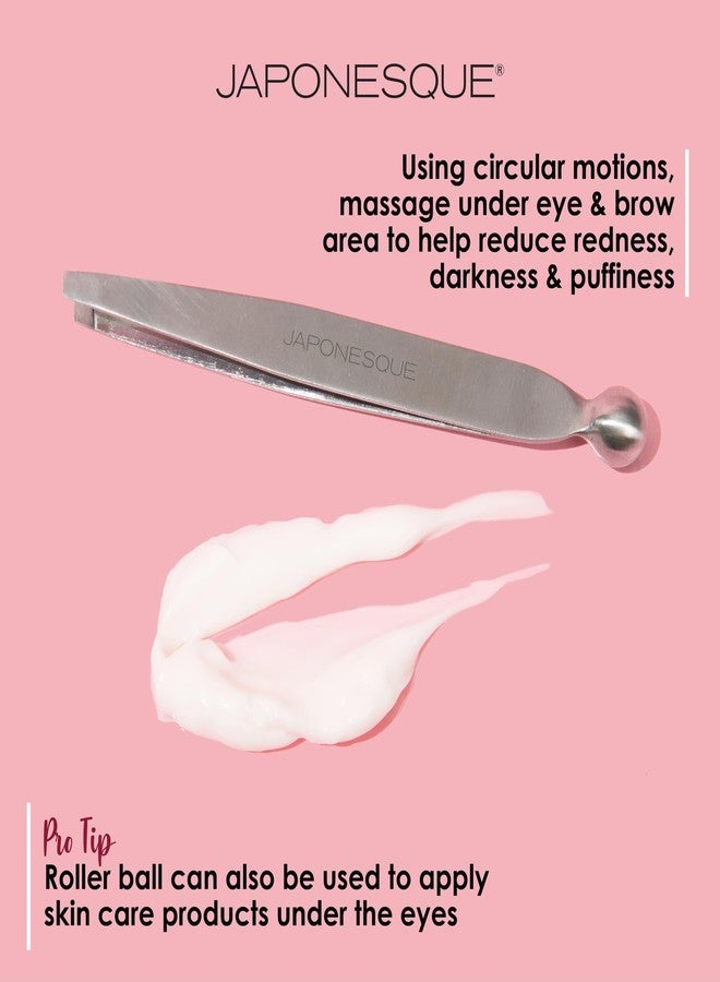 JAPONESQUE Shape & Soothe Tweezer, 2-in-1 Tool, Slant Tweezer for Shaping & Defining Brows & Eye Soother for Reducing Puffiness - Image 3