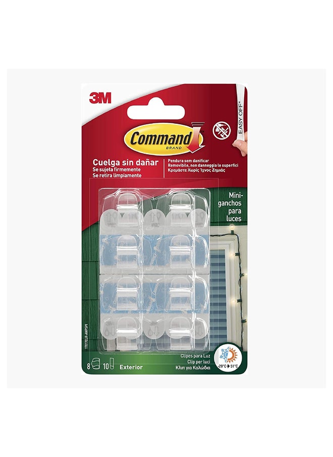 3M Command Clear Outdoor Light Clips 10 x 18 x 4 cm  - Image 1