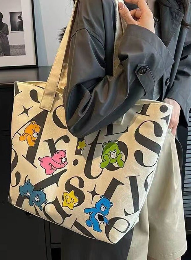 Canvas Women Shoulder Bag Ladies Fashion Shopping Hand Bags Cute Anime Cartoon Tote Bags - Image 1