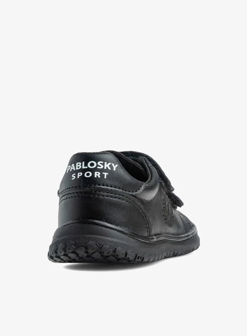 بابلوسكي Girls Hook & Loop Leather School Shoes