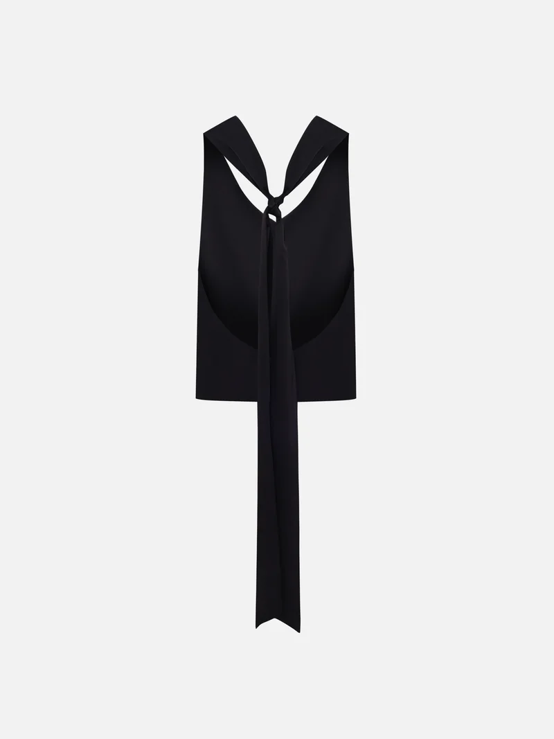 Lichi Satin top with neck ribbons