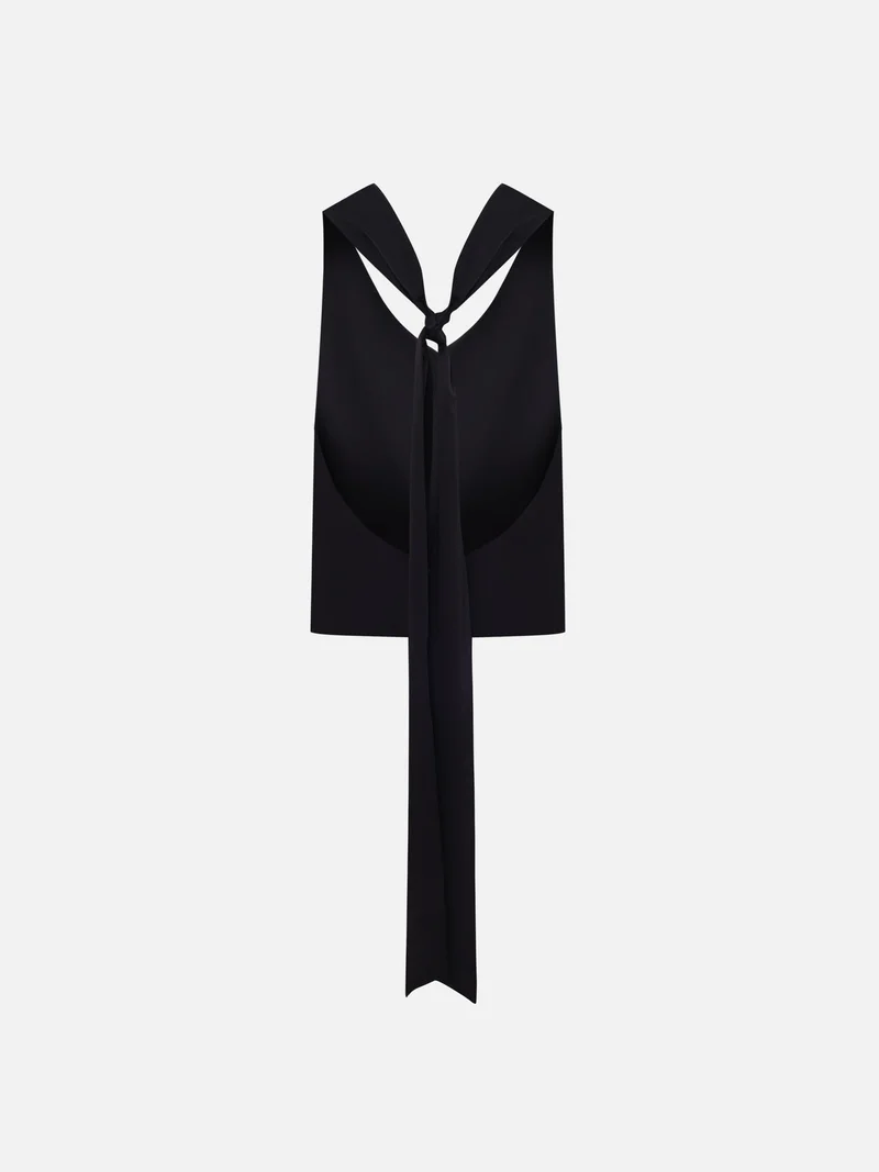 Lichi  Satin top with neck ribbons for Women | Best Price UAE