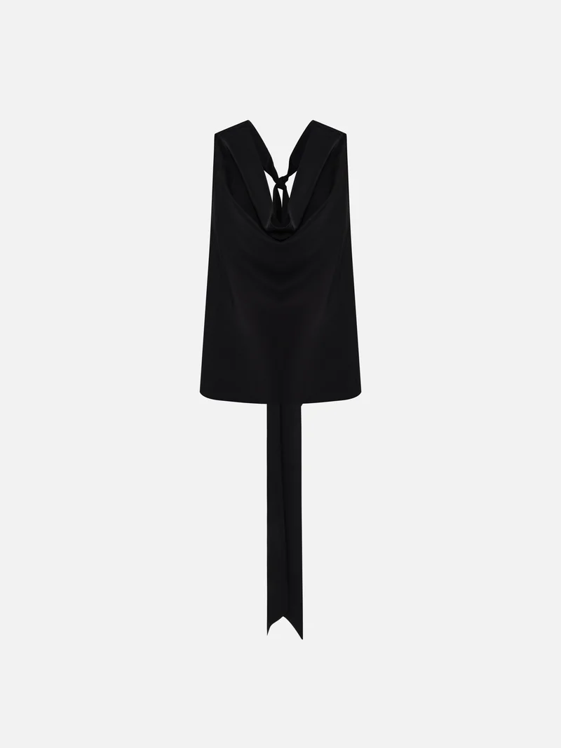 Lichi Satin top with neck ribbons