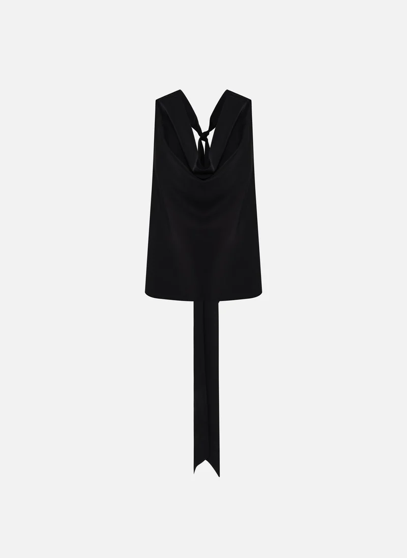 Lichi Satin top with neck ribbons