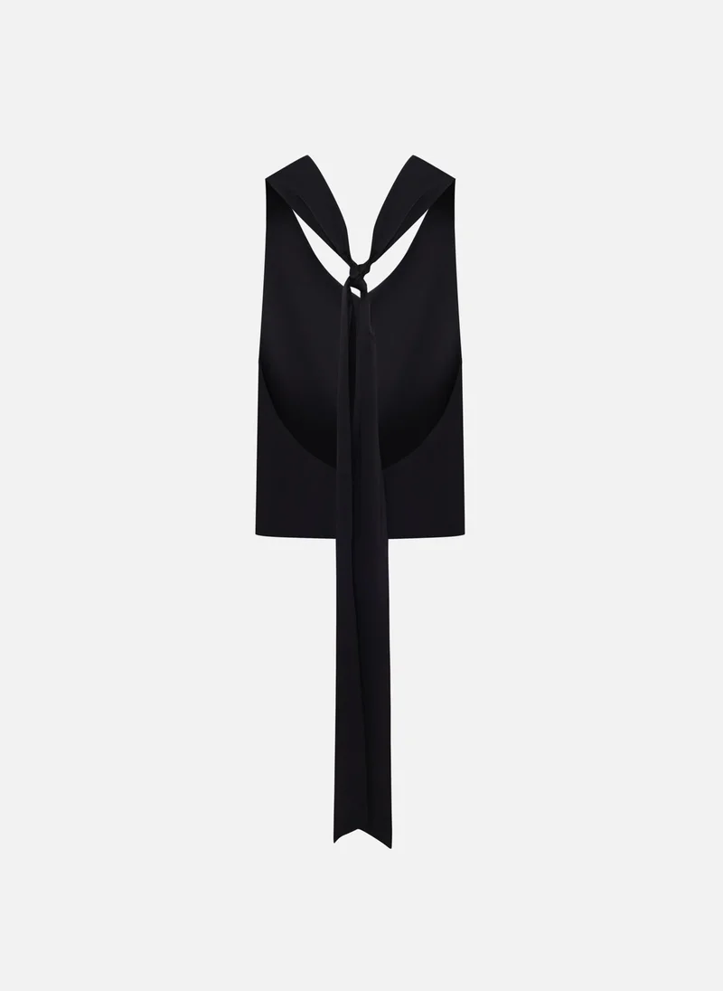 Lichi  Satin top with neck ribbons for Women | Best Price UAE