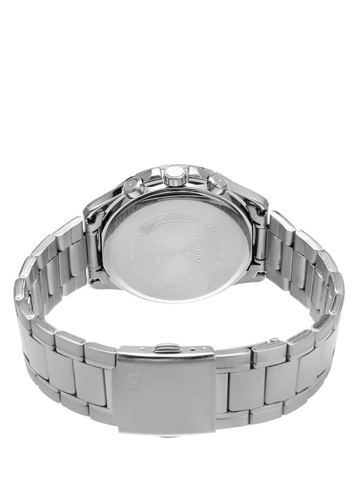 CASIO Men's Water Resistant Chronograph Watch MTP-1374D-1AVDF - 44 mm - Silver - Image 4
