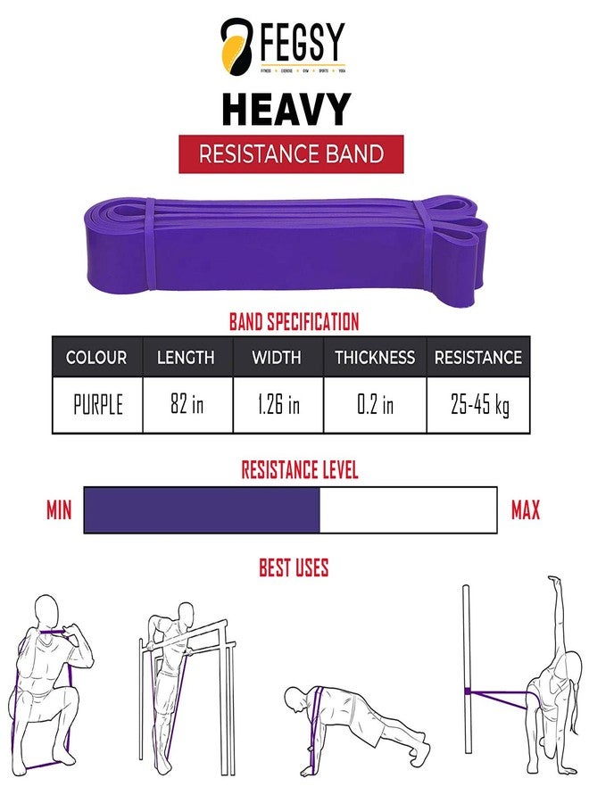 FEGSY Resistance Bands for Exercise, Stretch Loop Pull up Assist Bands for Fitness, Home Gym Workout, Stretching for Men, Women (Purple (35-85 LBS)) - Image 2