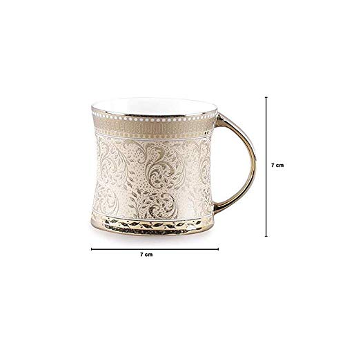 TAGROCK Fine Bone China Handmade Golden Tea Coffee Cup Mug, 150Ml, Set of 2 Piece - Image 2
