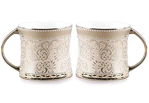 TAGROCK Fine Bone China Handmade Golden Tea Coffee Cup Mug, 150Ml, Set of 2 Piece - Image 5