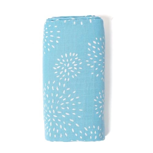 TIDY SLEEP 100% Cotton New Born Baby Muslin Swaddle Wrapper | Newborn Little Finder Soft Blanket for 0-6 Months |Pack of 2|100 cm x 100 cm (Blue-Puff Blue) - Image 2