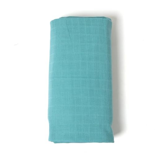 TIDY SLEEP 100% Cotton New Born Baby Muslin Swaddle Wrapper | Newborn Little Finder Soft Blanket for 0-6 Months |Pack of 2|100 cm x 100 cm (Blue-Puff Blue) - Image 3